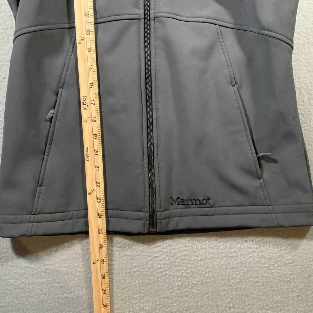 Marmot Women's Furlong Vest Full Zip Fur Lined Hooded Charcoal Gray Pockets M‎